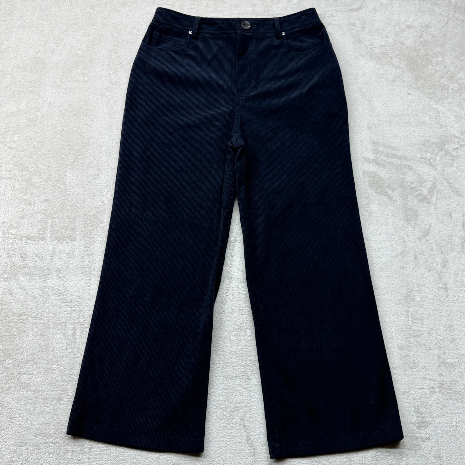 7 For All Mankind Corduroy Pants Womens Small Navy Blue Wide Leg Preppy Trousers
